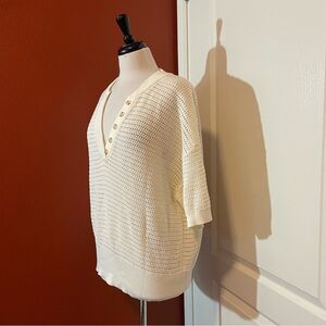 Varley Off-White Knit V-Neck Blouse